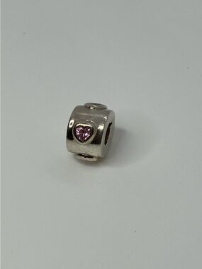 Halia 925 Sterling Silver & Pink Cz Hearts Charm